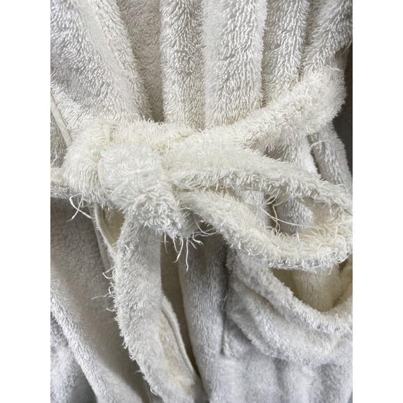 WATERWORKS Bathrobe Adult One Size Terry Belted Long Sleeve White - Picture 8 of 12